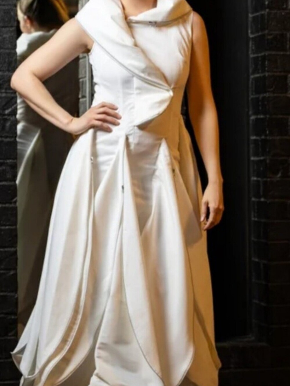 Samuel Dong White Tulip Dress